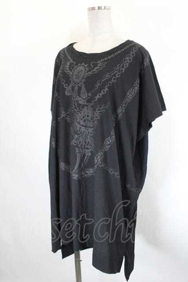 画像3: ヴィヴィアンウエストウッド 中古 / ダマシ絵ネックレス半袖カットソー 2 黒  I-26-10-21-006-to-HD-ZI (3)
