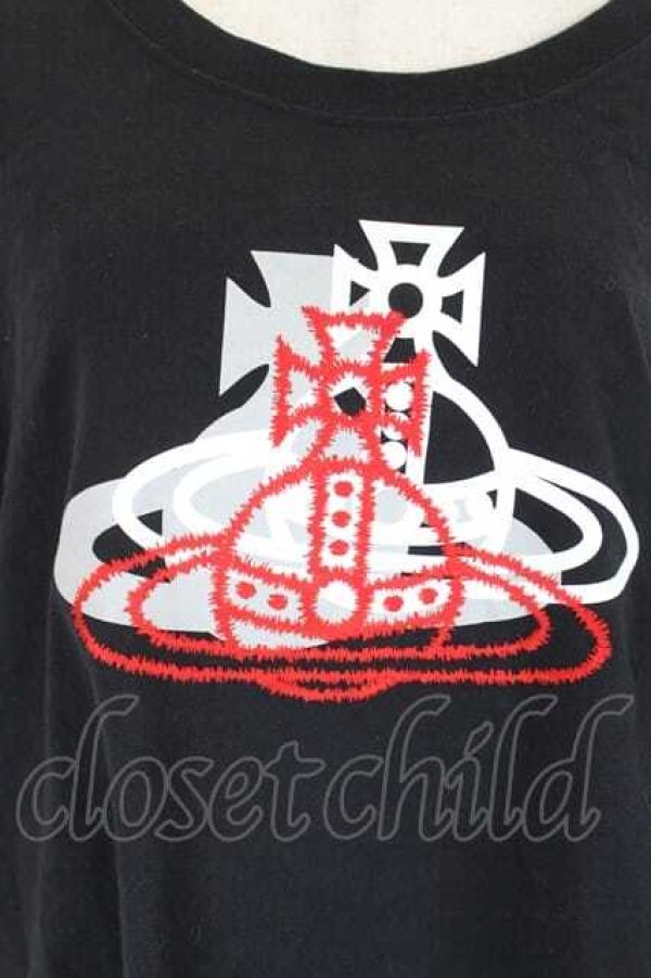 画像4: ヴィヴィアンウエストウッド 中古 / ダブルオーブ半袖BIG TEE 00 黒Ｘ赤  I-26-10-21-007-jc-HD-ZI (4)