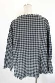 画像2: ANGLOMANIA 中古 / コードタイチェックトップス 38 グレーチェック  I-26-10-21-008-to-HD-ZI (2)