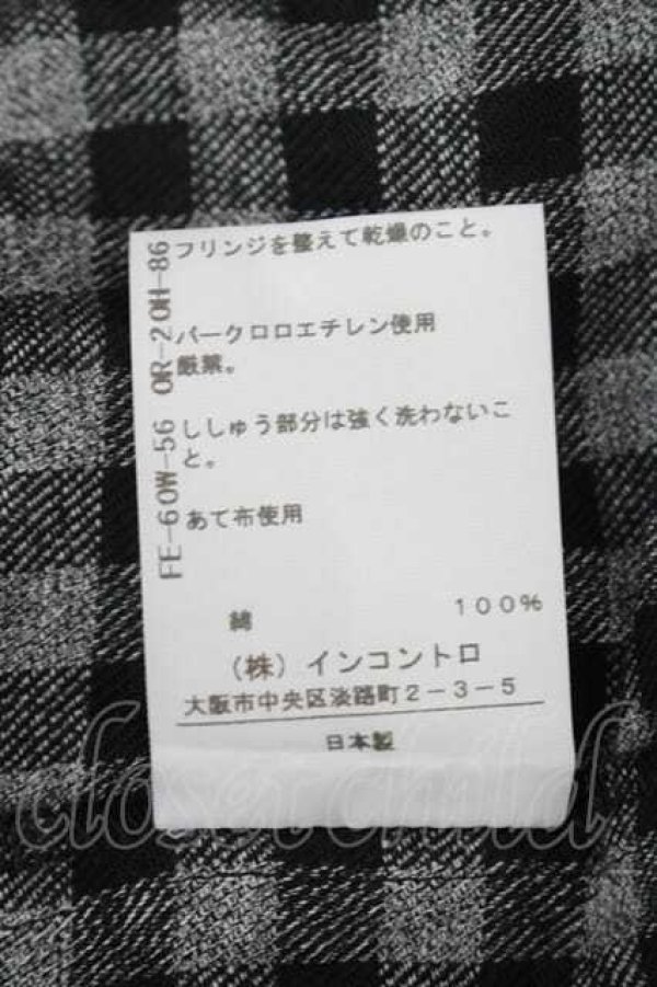 画像6: ANGLOMANIA 中古 / コードタイチェックトップス 38 グレーチェック  I-26-10-21-008-to-HD-ZI (6)