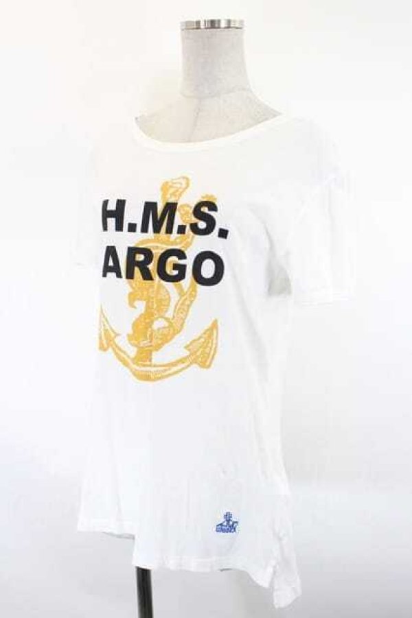 画像3: ヴィヴィアンウエストウッド 中古 / H.M.S ARGO Tシャツ S 白Ｘ黄色Ｘ黒  I-26-10-21-002-to-HD-ZI (3)