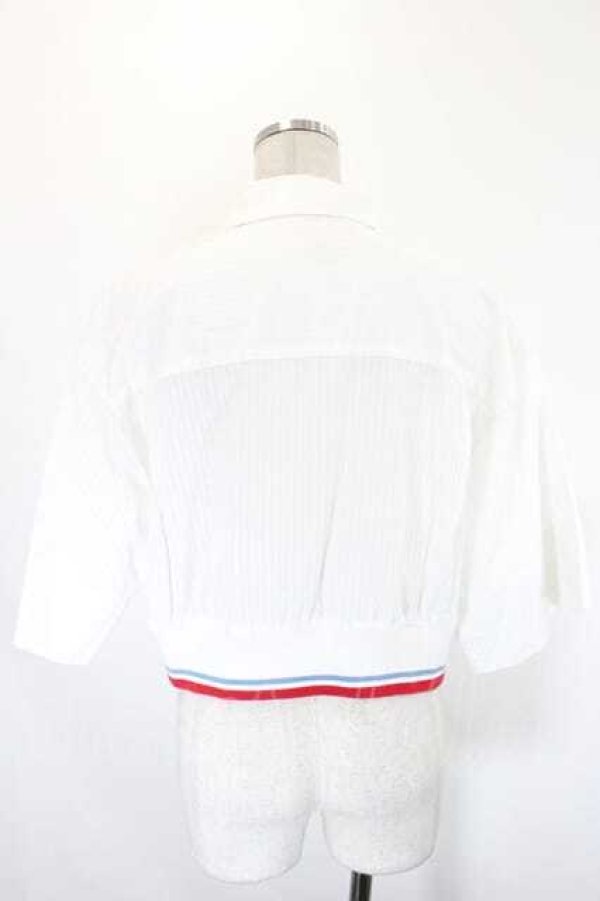 画像2: ヴィヴィアンウエストウッド 中古 / オーブ刺繍半袖シャツ 00 白Ｘ赤  I-26-10-21-015-jc-HD-ZI (2)