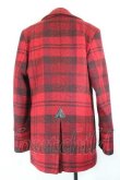 画像2: ヴィヴィアンウエストウッド 中古 / HARRIS TWEEDタグタータンチェックコート 46 赤Ｘ黒チェック  I-26-10-31-020-co-HD-ZI (2)