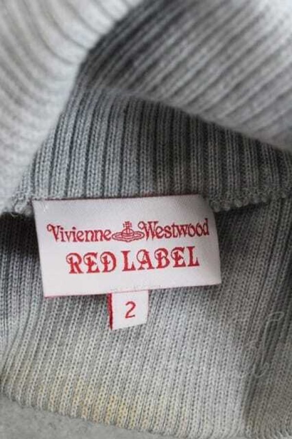 画像6: ヴィヴィアンウエストウッド 中古 / ストライプ襟単色オーブ刺繍ニットワンピース 2  I-26-10-31-028-op-HD-ZI (6)