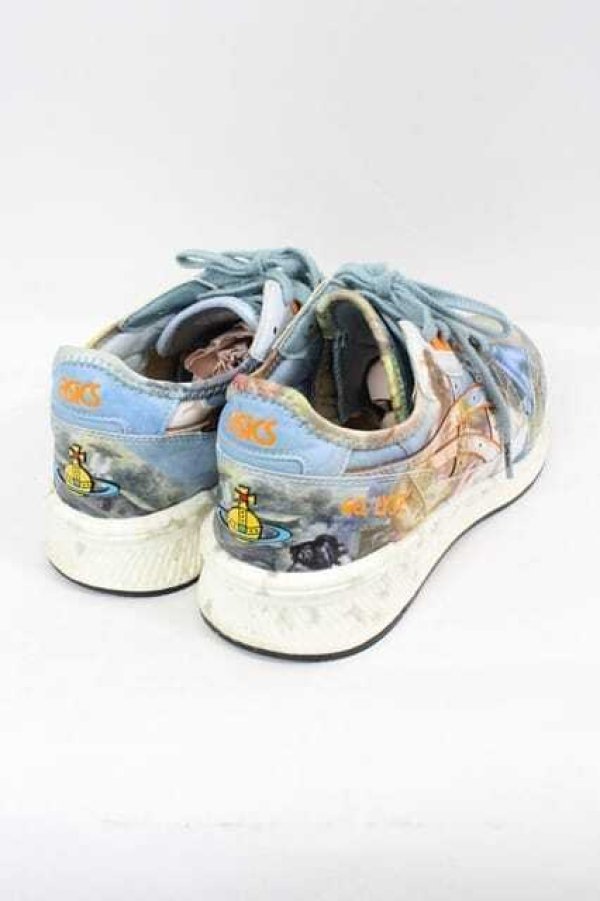 画像2: ヴィヴィアンウエストウッド × ASICS 中古 / HyperGEL-LYTET スニーカー 24.5cm グレーｘ青  I-26-10-31-004-sh-HD-ZI (2)