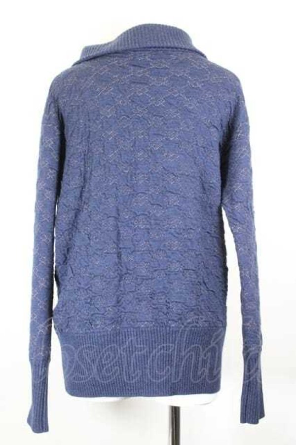 画像2: ヴィヴィアンウエストウッド 中古 / 刺繍ニットジャケット 2 ネイビー  I-26-10-31-010-jc-HD-ZI (2)