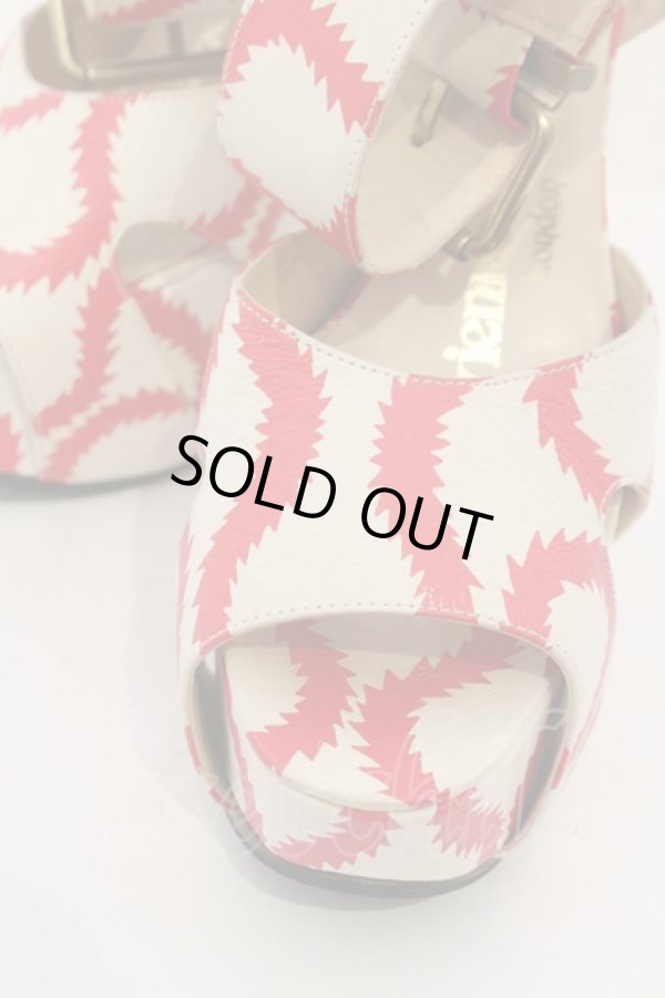 画像2: 【SALE】【10%OFF】ヴィヴィアンウエストウッド 中古 / スクイグルクランパーサンダル    EU4 クリーム レッド  O-23-11-12-026-sh-IG-OS (2)