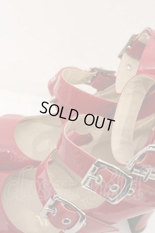 画像3: 【SALE】【10%OFF】ヴィヴィアンウエストウッド 中古 / アニマルトゥ3ストラップシューズ    US4(約22cm) レッド  O-23-11-12-027-sh-IG-ZH (3)