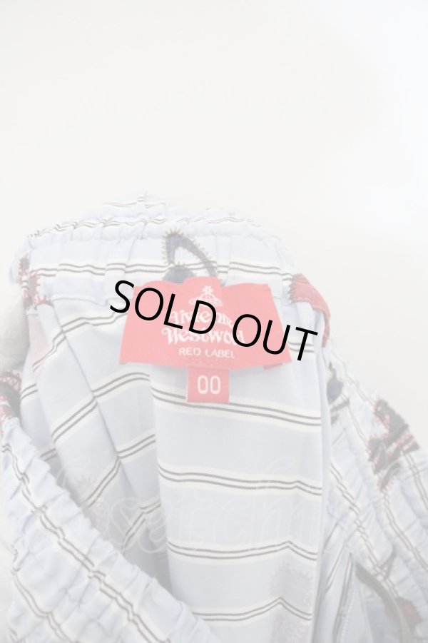 画像4: ヴィヴィアンウエストウッド 中古 /先染シャツHEART SKULL ORB PRINTレクタングルギャザースカート    00 ブルー系  O-23-11-26-097-sk-IG-OS (4)