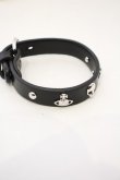 画像2: ヴィヴィアンウエストウッド MAN 中古 /  AARON LEATHER BRACELET   ブラック×シルバー  O-23-11-26-116-ac-IG-OS (2)