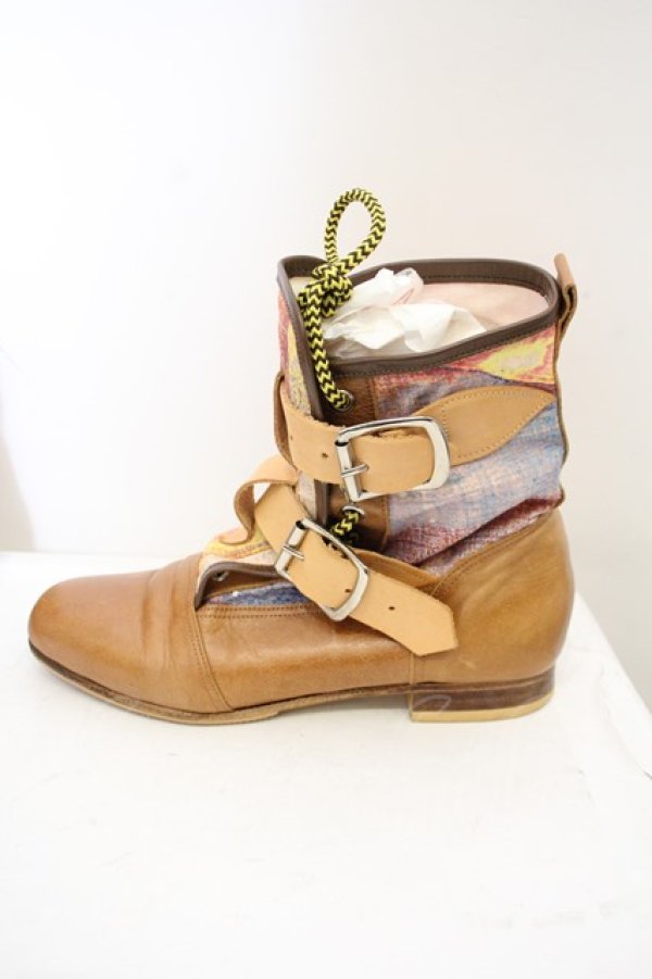 画像4: Worlds End 中古 / ユニオンジャックセディショナリーズブーツ    アウトソール約24.5cm キャメル×ブラウン  O-23-12-10-015-sh-IG-ZH (4)