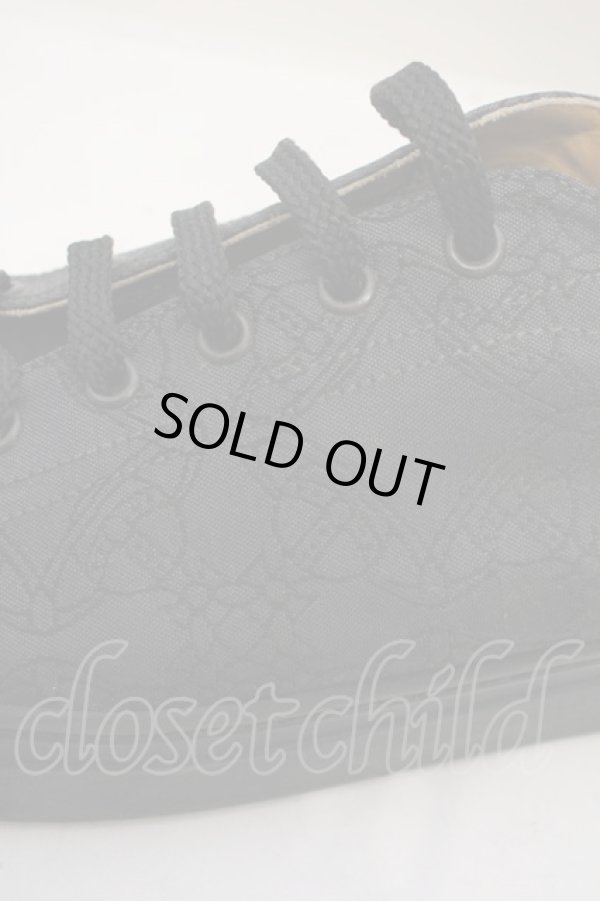 画像2: ヴィヴィアンウエストウッド 中古 / /レザー切リ替エキャンバススニーカー    - ブラック  O-23-12-31-014-to-YM-ZH (2)