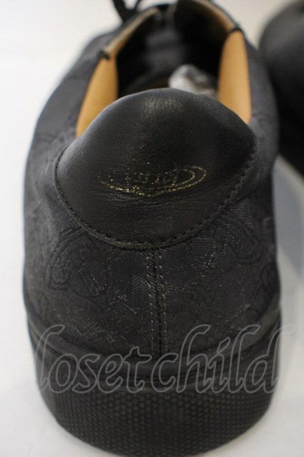 画像3: ヴィヴィアンウエストウッド 中古 / /レザー切リ替エキャンバススニーカー    - ブラック  O-23-12-31-014-to-YM-ZH (3)