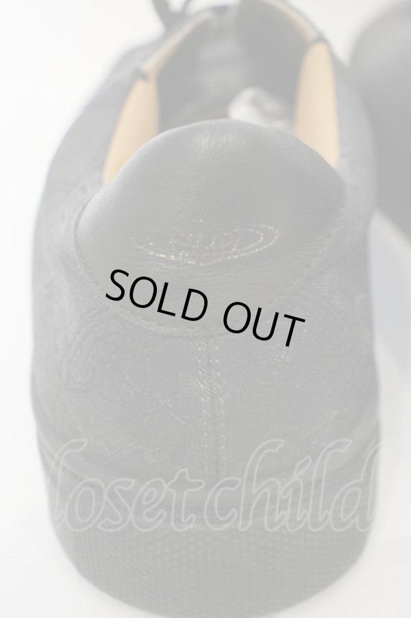 画像3: ヴィヴィアンウエストウッド 中古 / /レザー切リ替エキャンバススニーカー    - ブラック  O-23-12-31-014-to-YM-ZH (3)