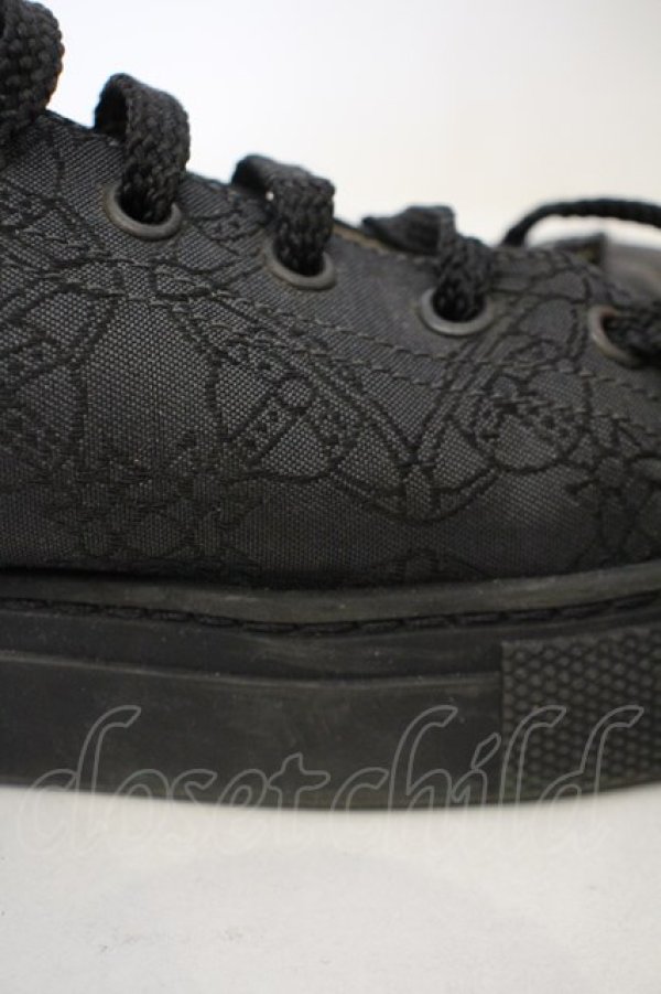 画像4: ヴィヴィアンウエストウッド 中古 / /レザー切リ替エキャンバススニーカー    - ブラック  O-23-12-31-014-to-YM-ZH (4)