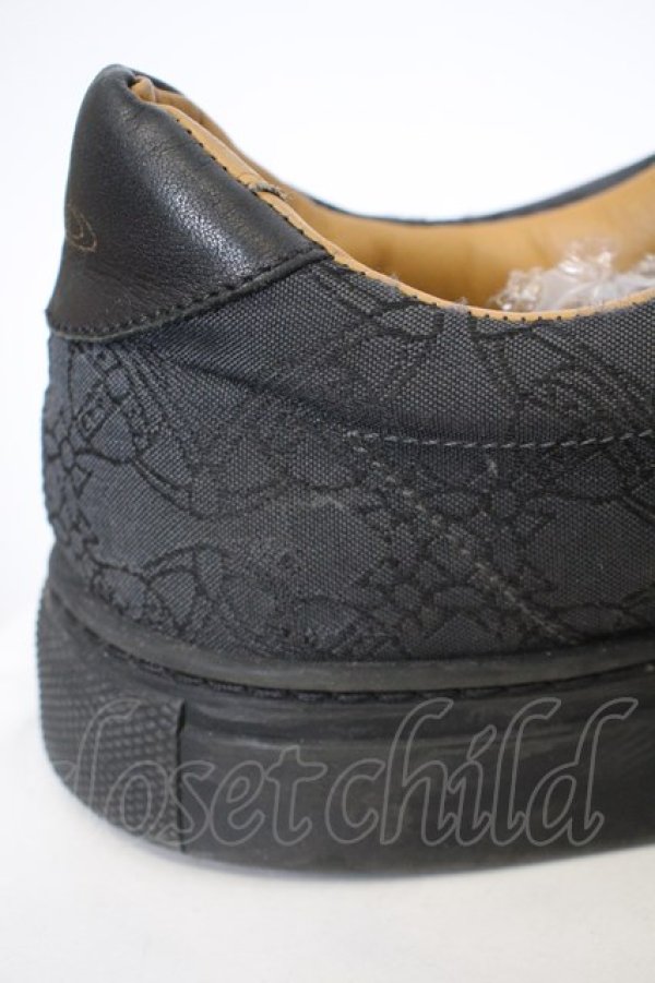 画像5: ヴィヴィアンウエストウッド 中古 / /レザー切リ替エキャンバススニーカー    - ブラック  O-23-12-31-014-to-YM-ZH (5)