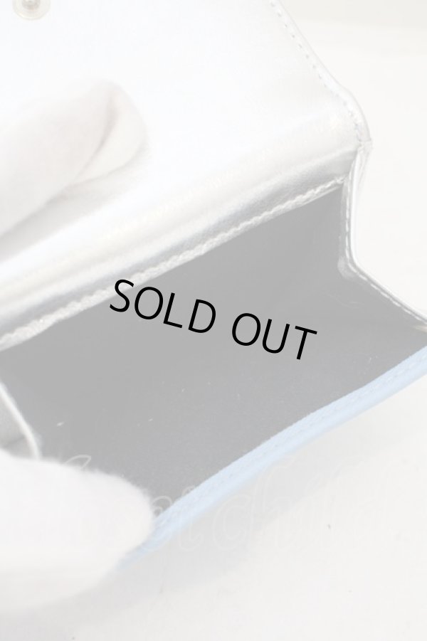 画像5: ヴィヴィアンウエストウッド 中古 / SAFFIANO フラップ付二ツ折リ財布   ライトブルー  O-24-01-07-030-wa-IG-OS (5)