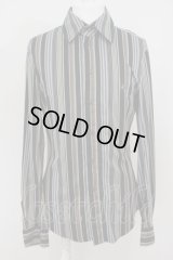 【USED】Vivienne Westwood MAN / オーブ刺繍ストライプシャツ ヴィヴィアンウエストウッド ビビアン  ブラック?グレー 【中古】 O-24-01-21-022-bl-YM-OS