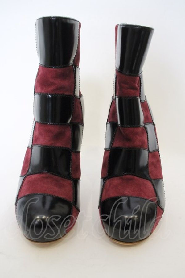 画像2: ヴィヴィアンウエストウッド 中古 / オーブヒールチェッカーブーティ    3.8 ブラック×レッド  O-24-01-21-050-sh-IG-ZH (2)