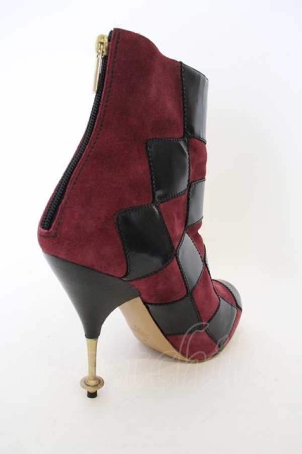 画像6: ヴィヴィアンウエストウッド 中古 / オーブヒールチェッカーブーティ    3.8 ブラック×レッド  O-24-01-21-050-sh-IG-ZH (6)