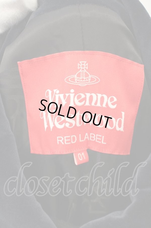 画像5: ヴィヴィアンウエストウッド 中古 / ベルベットラウンドカラーAラインコート    1 ブラック?ネイビー  O-24-01-28-040-co-IG-ZH (5)