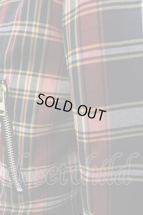 画像4: ヴィヴィアンウエストウッド MAN 中古 / チェックジップライダースジャケット 44 ブラック×レッド  O-24-02-18-002-jc-IG-ZH (4)