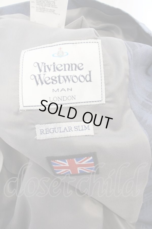 画像3: ヴィヴィアンウエストウッド MAN 中古 / 総柄シングルジャケット 48 ブルー  O-24-02-25-079-jc-YM-ZH (3)