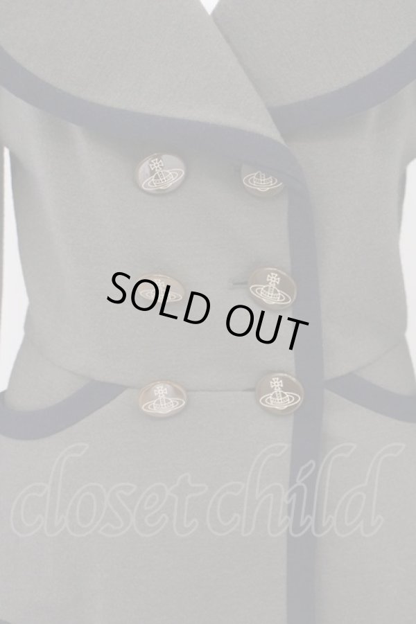 画像2: ヴィヴィアンウエストウッド 中古 //バイカラーウールセットアップ 2 カーキx紺  O-24-02-25-020-op-SZ-OS (2)