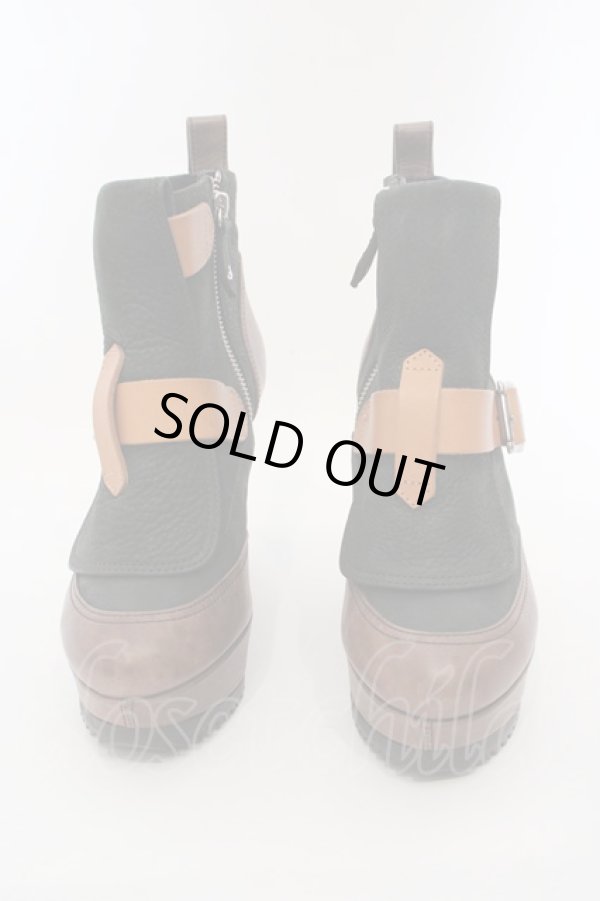 画像2: ヴィヴィアンウエストウッド 中古 / ウェッジソールボンテージブーツ 40(約25cm) カーキxブラウン  O-24-03-10-050-sh-YM-ZH (2)