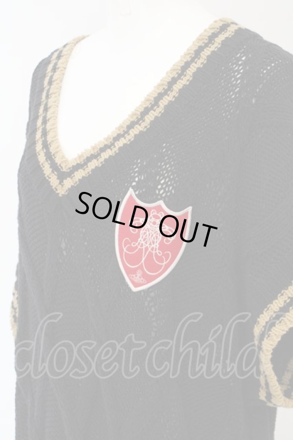 画像2: ヴィヴィアンウエストウッド 中古 / バルキーコットンケーブルオーバーサイズベスト 00 ブラック  O-24-03-10-055-to-IG-OS (2)