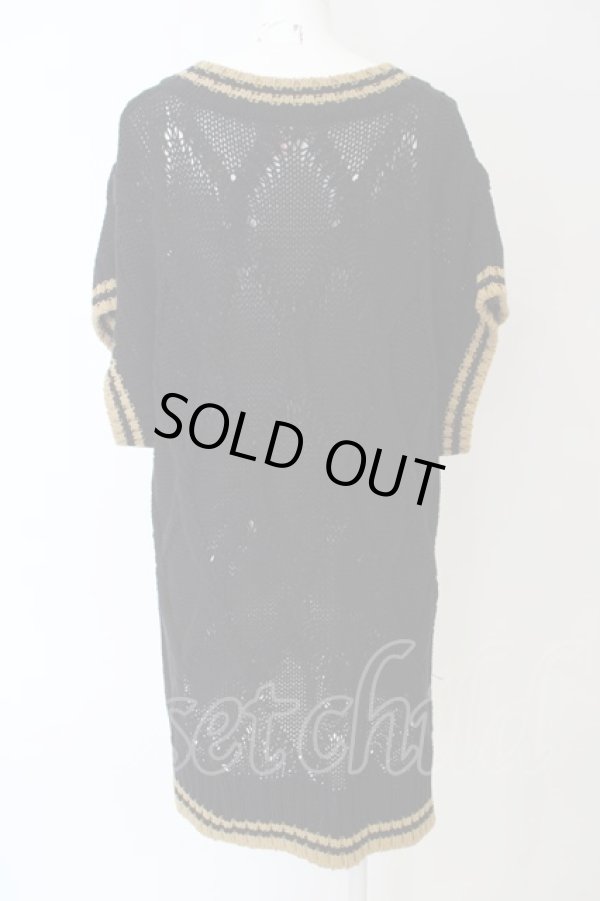 画像4: ヴィヴィアンウエストウッド 中古 / バルキーコットンケーブルオーバーサイズベスト 00 ブラック  O-24-03-10-055-to-IG-OS (4)