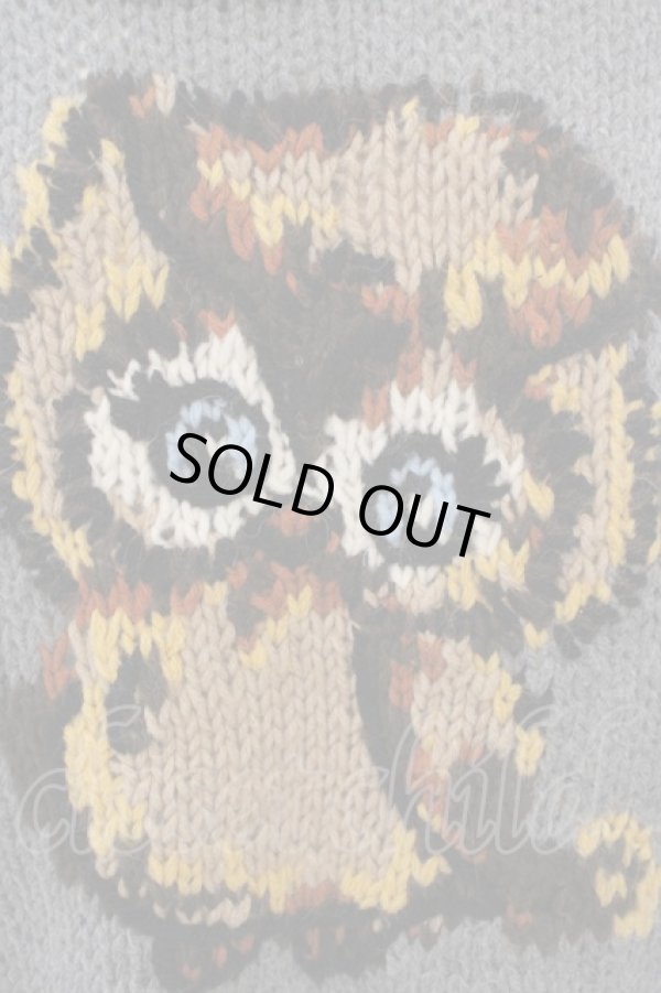 画像2: ヴィヴィアンウエストウッド 中古 / OWLモチーフ プルオーバーニット 00 グレー  O-24-03-10-010-to-IG-OS (2)