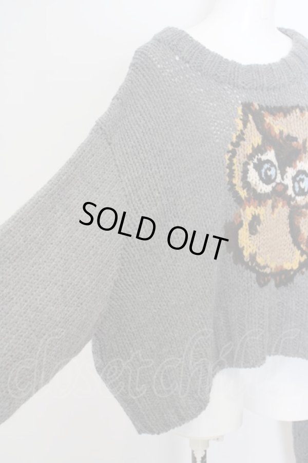 画像3: ヴィヴィアンウエストウッド 中古 / OWLモチーフ プルオーバーニット 00 グレー  O-24-03-10-010-to-IG-OS (3)