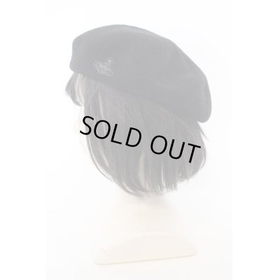 画像2: 【USED】Vivienne Westwood / ラインオーブ刺繍ベレー帽 ヴィヴィアンウエストウッド ビビアンS ブラック 【中古】 O-24-03-17-026-ha-YM-OS