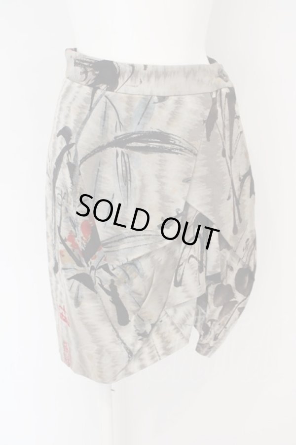 画像2: ヴィヴィアンウエストウッド 中古 //Chinese Peonyスカート 38 グレー（シルバー系）  O-24-03-17-015-sk-IG-ZH (2)