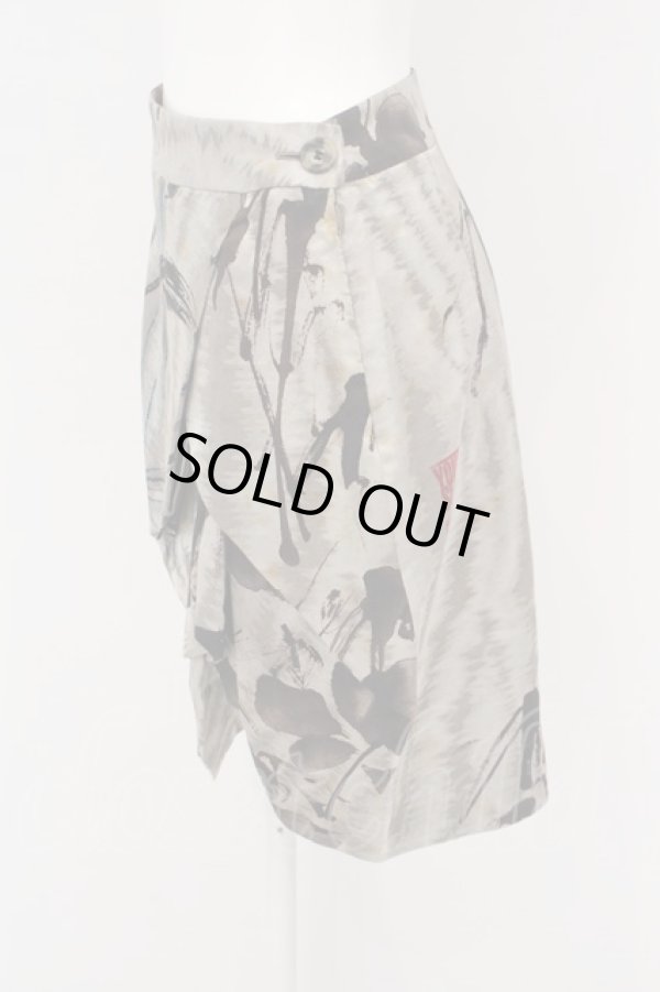 画像3: ヴィヴィアンウエストウッド 中古 //Chinese Peonyスカート 38 グレー（シルバー系）  O-24-03-17-015-sk-IG-ZH (3)