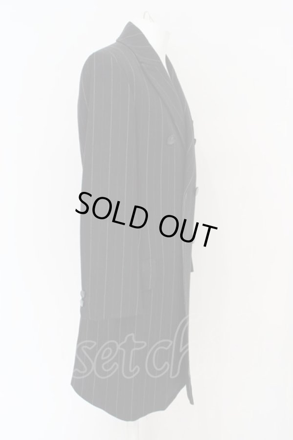 画像3: ヴィヴィアンウエストウッド MAN 中古 / ストライプダブルボタンコート 46 ブラックxレッドxホワイト  O-24-03-24-052-co-YM-OS (3)