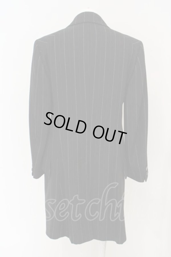 画像4: ヴィヴィアンウエストウッド MAN 中古 / ストライプダブルボタンコート 46 ブラックxレッドxホワイト  O-24-03-24-052-co-YM-OS (4)