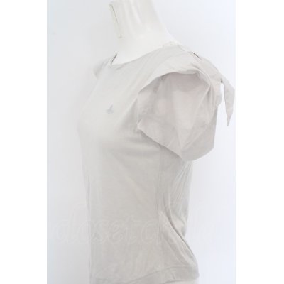 画像2: 【USED】Vivienne Westwood / 単色オーブ刺繍変形袖Tシャツ ヴィヴィアンウエストウッド ビビアン1 ライトグレー 【中古】 O-24-04-21-029-ts-YM-OS