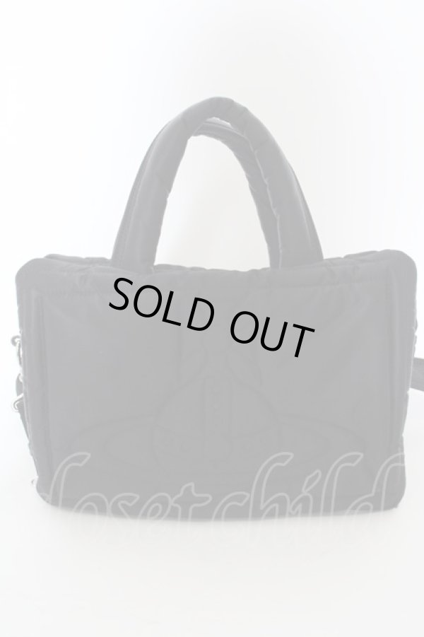 画像3: ヴィヴィアンウエストウッド 中古 / アイダーダウンボストンバッグ(S) 縦23横34 ブラック  O-24-04-21-067-ba-YM-ZH (3)