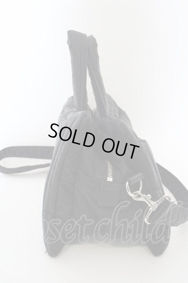 画像4: ヴィヴィアンウエストウッド 中古 / アイダーダウンボストンバッグ(S) 縦23横34 ブラック  O-24-04-21-067-ba-YM-ZH (4)