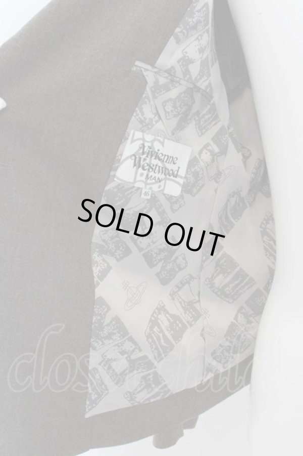 画像6: ヴィヴィアンウエストウッド MAN 中古 / ビッグカラードレープジャケットセットアップ 46 グレー  O-24-04-21-001-su-YM-ZH (6)