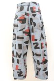 画像4: ヴィヴィアンウエストウッド 中古 / ALPHABET PRINT タックワイドデニムトラウザーズ 01 ブルー  O-24-05-05-018-pa-YM-OS (4)