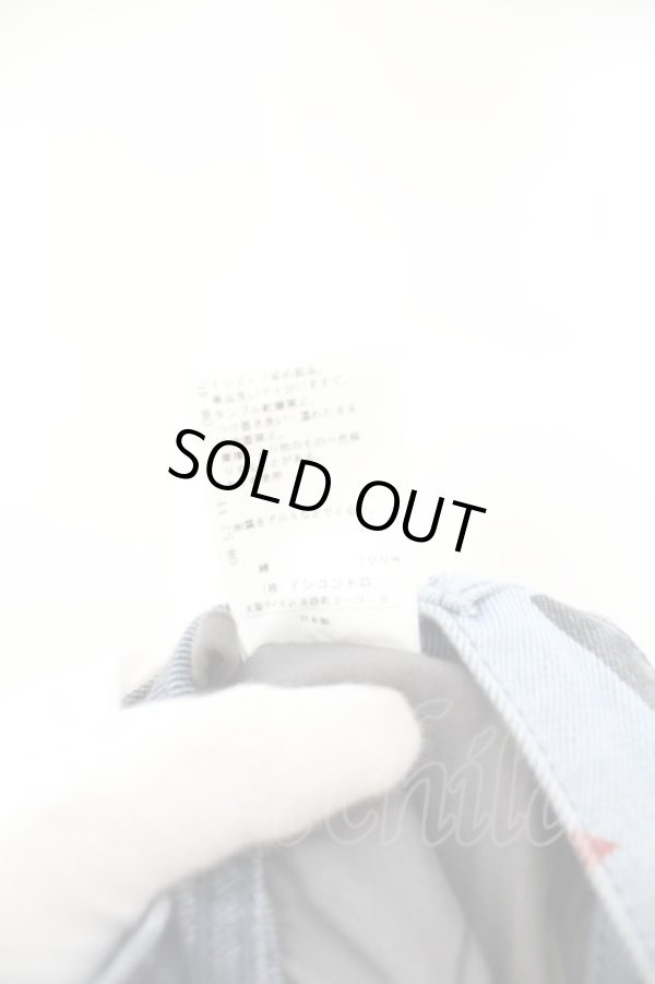 画像6: ヴィヴィアンウエストウッド 中古 / ALPHABET PRINT タックワイドデニムトラウザーズ 01 ブルー  O-24-05-05-018-pa-YM-OS (6)