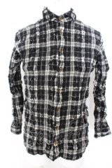 【USED】Vivienne Westwood MAN / リンクルチェック ビッグシャツ ヴィヴィアンウエストウッド ビビアン46 ブラック×ホワイト 【中古】 O-24-05-05-027-bl-IG-OS