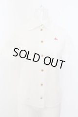 【USED】Vivienne Westwood / 単色オーブ刺繍半袖ブラウス ヴィヴィアンウエストウッド ビビアン1 ホワイト 【中古】 O-24-05-05-006-bl-YM-OS