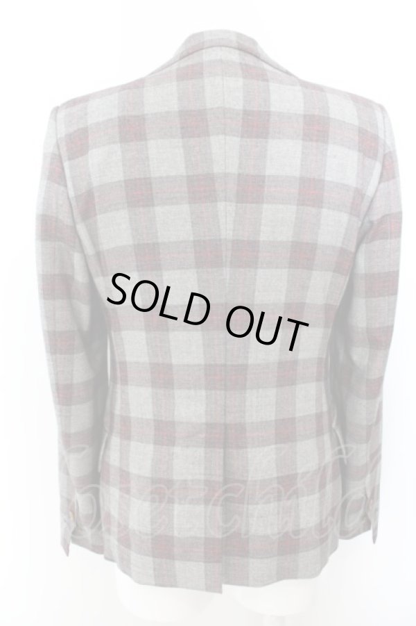 画像3: ヴィヴィアンウエストウッド MAN 中古 / チェックウエストコートジャケット 44 グレー×レッドチェック  O-24-05-05-057-jc-IG-ZH (3)