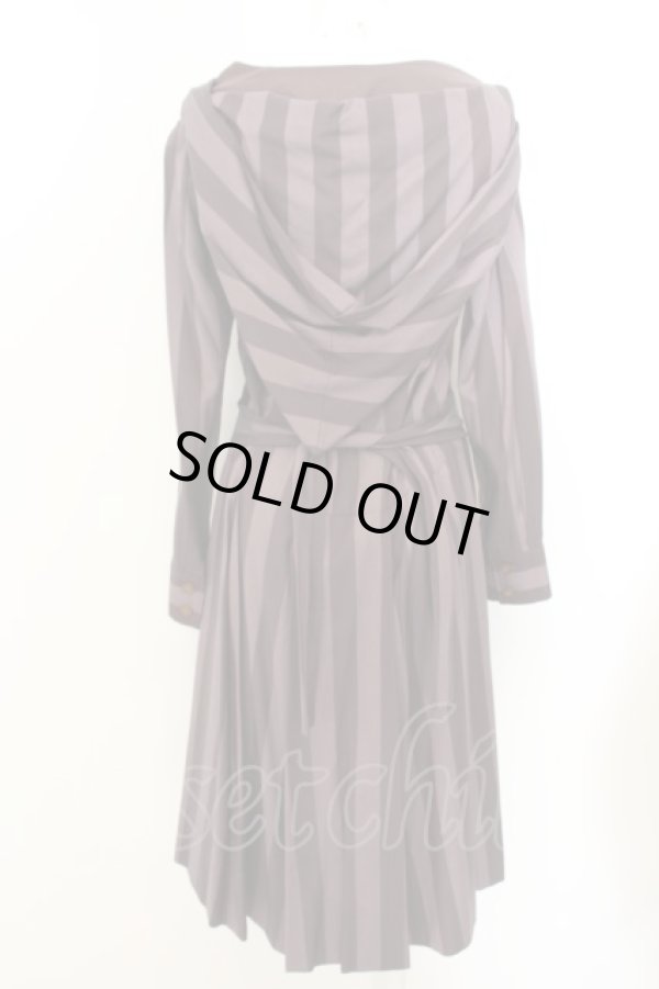 画像4: ヴィヴィアンウエストウッド 中古 / ストライプ魔女フードワンピース 2 パープル  O-24-05-05-010-op-YM-ZH (4)