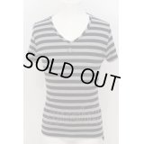 【USED】Vivienne Westwood MAN / 銀オーブ刺繍ボーダーTシャツ ヴィヴィアンウエストウッド ビビアン46 グレー×ネイビー 【中古】 O-24-05-19-023-ts-IG-OS