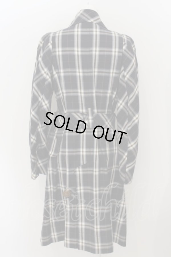 画像2: ヴィヴィアンウエストウッド 中古 / ダブルボタンタータンコート 3 ネイビー  O-24-05-19-013-co-YM-OS (2)